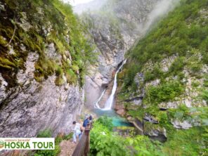 Vodopád Savica u Bohinjského jezera (Slovinsko)