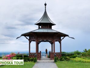 Čínský pavilon - jedna z vyhlídek na Graz z vrchu Schloßberg