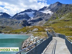 Hráz v sedle Bernina - cyklistické zájezdy do Švýcarska