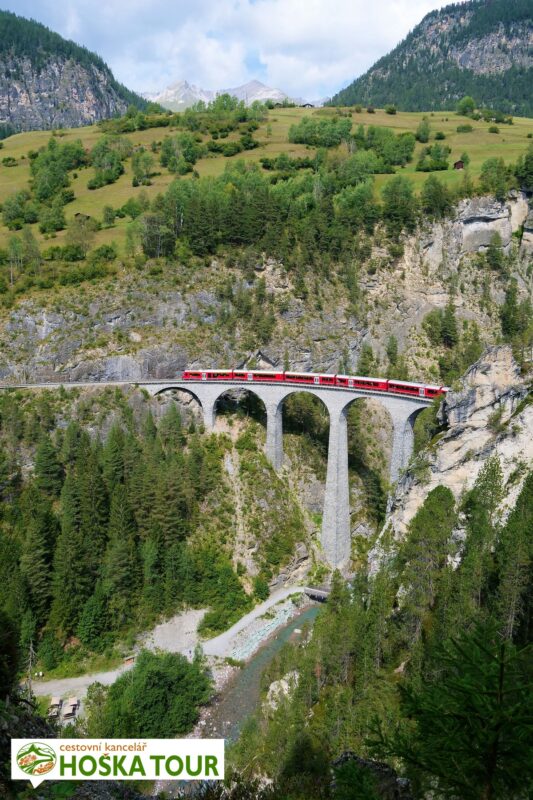 Švýcarská železnice - most Landwasserviadukt